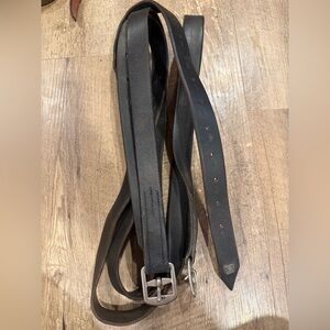 66” black stirrup leathers